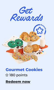 Redeem now:Rewards: 10x Gourmet Cookies - 180 pts
