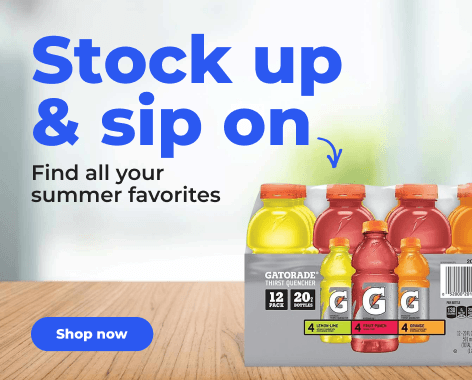 Shop now:Stock up on beverages