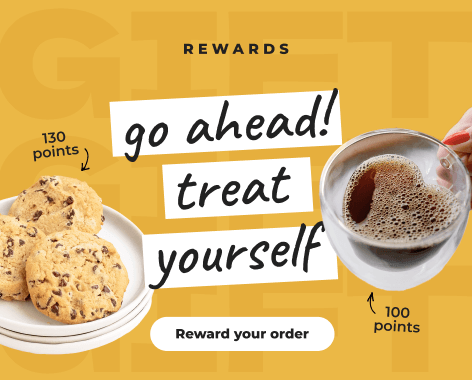 Reward your order: Cookies with 130 points & coffee with 100 points