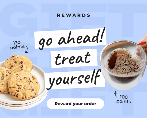 Reward your order: Cookies with 130 points & coffee with 100 points