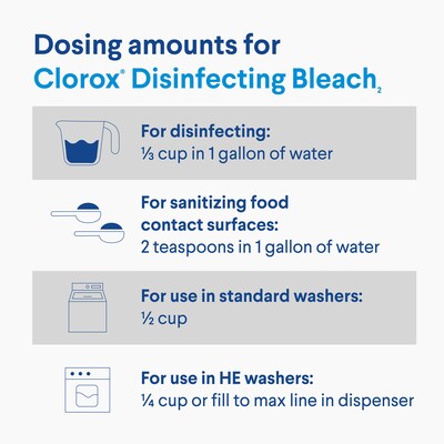 Clorox Disinfecting Bleach, Concentrated Formula, 43 Oz. (32260)