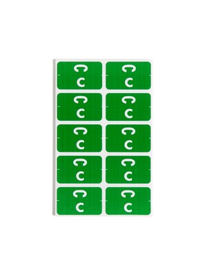 Smead AlphaZ ACCS Color-Coded Alphabetic Labels, C, Dark Green w/White, 100/Pack (67173)