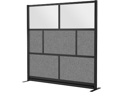 Luxor Expanse Series 7-Panel System Starter Wall, 70H x 70W, Freestanding, Black/Gray PET/Acrylic