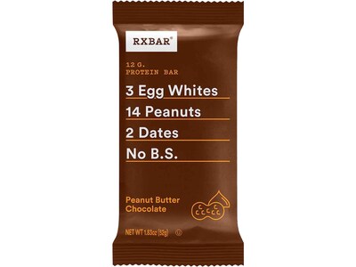 RX Bar Gluten-Free Peanut Butter Chocolate Protein Bar, 1.83 oz., Dozen (691519/RXF010)