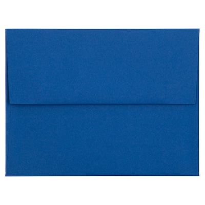 JAM Paper A2 Booklet Envelope 4 3/8 x 5 3/4, Presidential Blue, 50/Pack (563913396i)