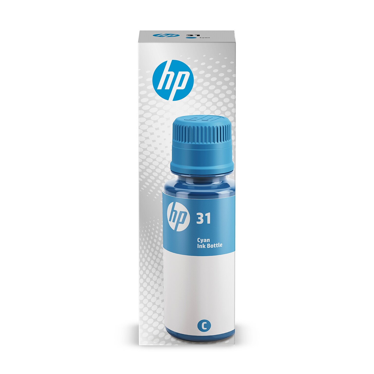 HP 31 Cyan Standard Yield Ink Tank Bottle Refill, Print Up to 8,000 Pages (1VU26AN)