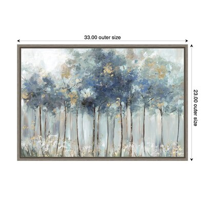 Amanti Art Blue and Gold Forest by Allison Pearce Framed Canvas Wall Art Print, 33" x 23" (A42677324167)