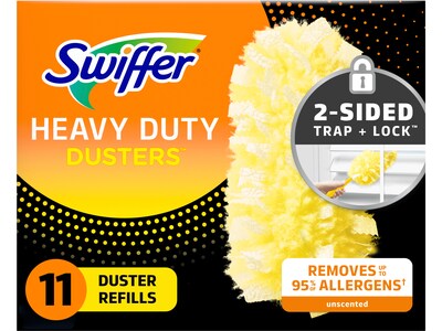 Swiffer Heavy-Duty Duster Refill, Yellow, 11/Box, 3 Boxes/Carton (99035)