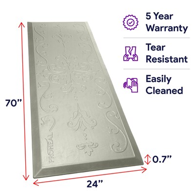 ProHeal Beveled Edge Fall Mat for Seniors, 70" x 24" x 0.7", Grey (PH-51001GR)