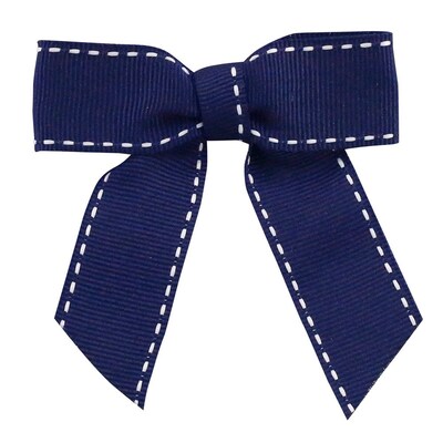 JAM Paper Grosgrain Bows, Navy/White, 100/Pack (52640349320)