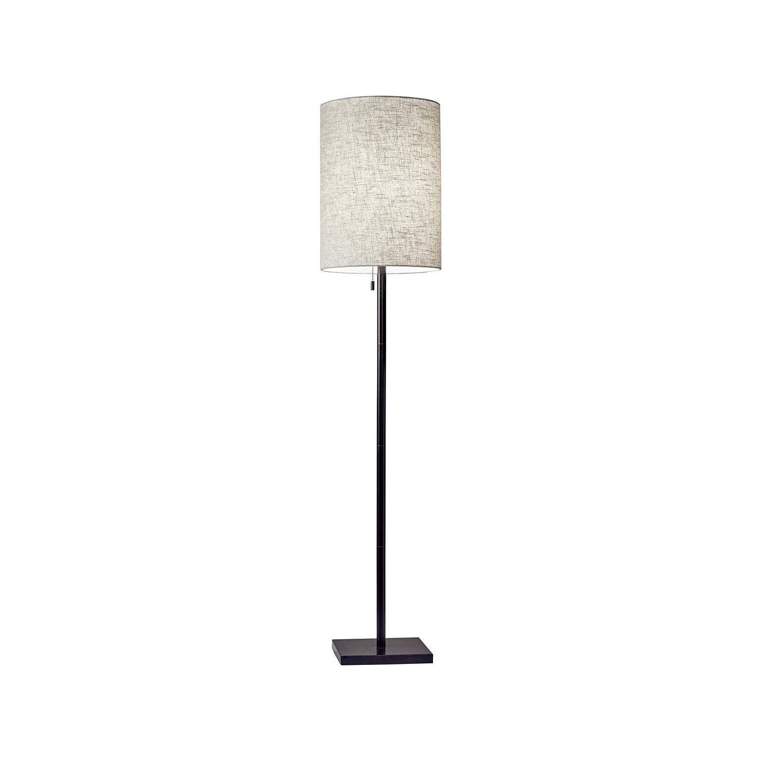 Adesso Liam 60.5 Antique Bronze Floor Lamp with Natural Cylinder Shade (1547-26)