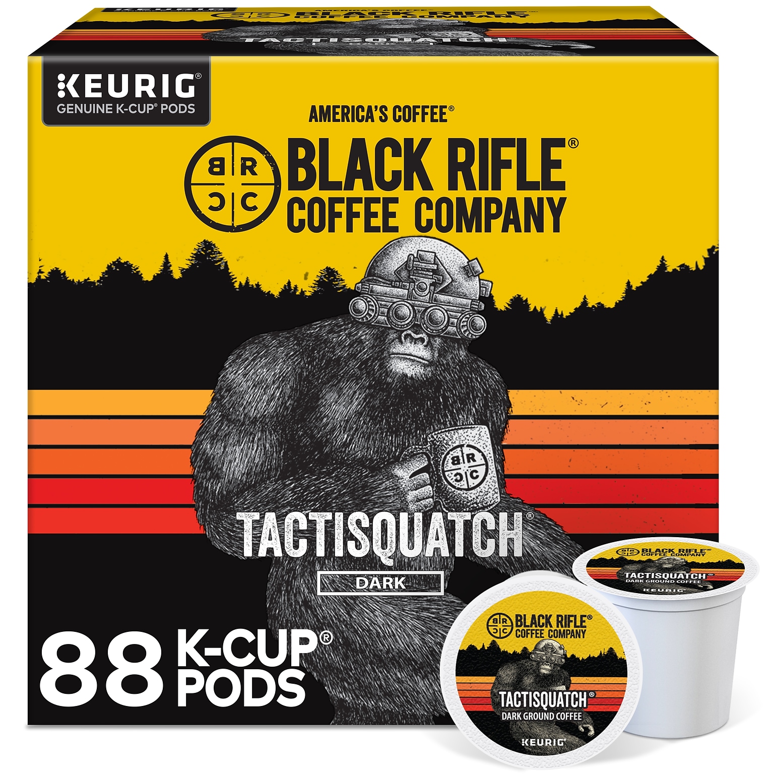 Black Rifle Coffee Company Tactisquatch Coffee Keurig® K-Cup® Pods, Dark Roast, 88/Carton (5000384046CT)