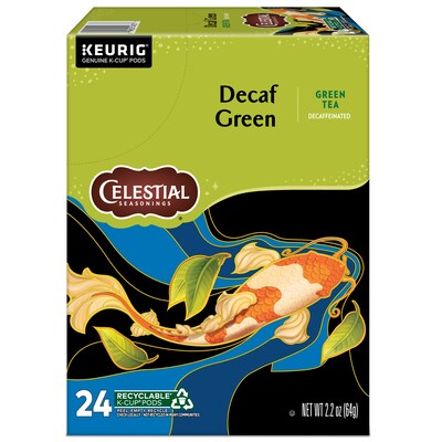 Celestial Seasonings Decaf Green Tea with White Tea, 0.9 oz. Keurig® K-Cup® Pods, 24/Box (14737)