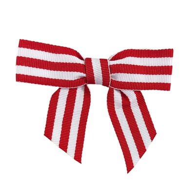 JAM Paper Grosgrain Bows, Red and White Stripe, 100/Pack (52640349307)