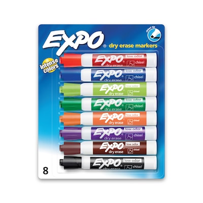 Expo Dry Erase Markers, Chisel Tip, Assorted, 8/Pack (80678