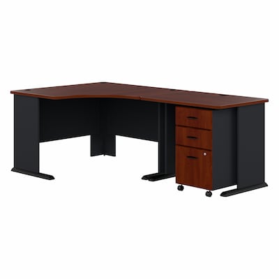 Bush Business Furniture Cubix 48W Corner Desk with Return and Mobile File Cabinet, Hansen Cherry (S