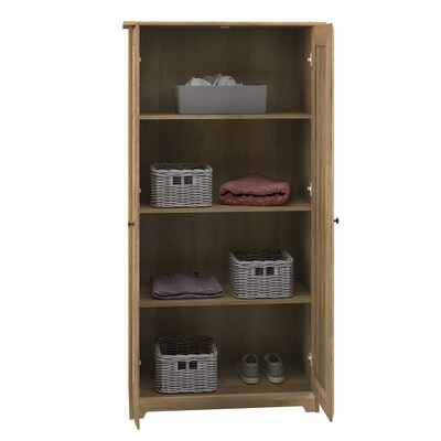 Bush Furniture Cabot 61"H Storage Cabinet with 4 Shelves, Reclaimed Pine (WC31599)