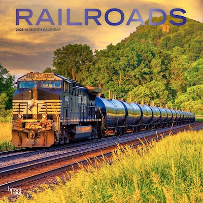 2025 BrownTrout Railroads 12 x 12 Monthly Square Wall Calendar (9781975475604)