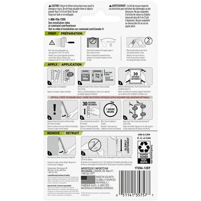 Command Large Hanging Strips, 15 lb., White, 4 Pairs/Pack (17206-ES)