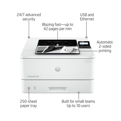 HP LaserJet Pro 4001dn Laser Printer, Easy Setup, Mobile Print, Advanced  Security, Best for Office, | Quill.com