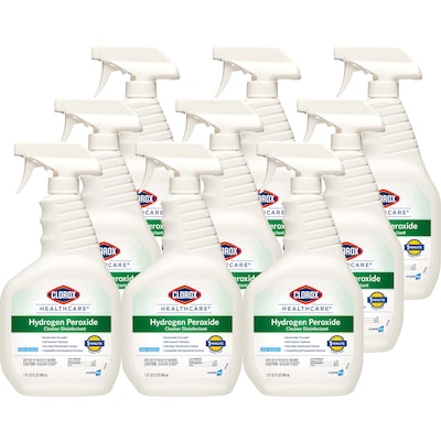Clorox Healthcare Hydrogen Peroxide Cleaner Disinfectant, Spray, 32 oz, 9 Bottles/CT (30828)