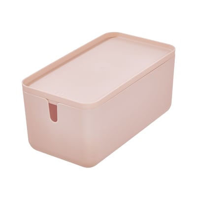 iDESIGN Extra Small Stackable Plastic Storage Bin, Blush Pink (29841)