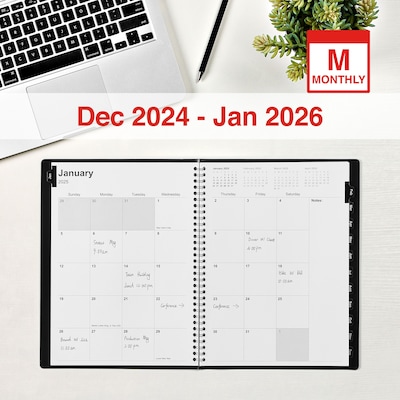 2025 Staples 8 x 11 Monthly Planner, Black (TR52184-25)