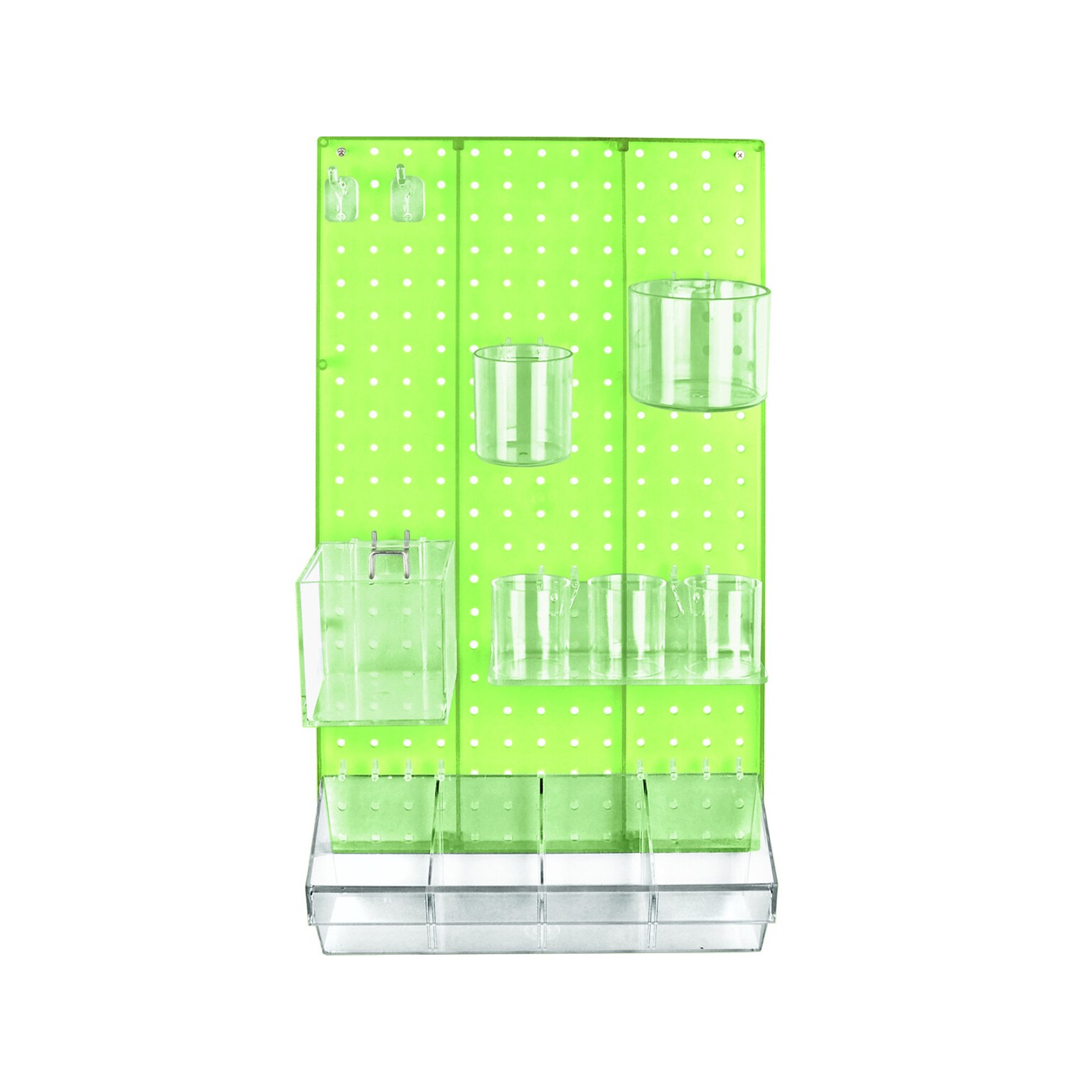 Azar 22 x 13.5 12-Piece Pegboard Wall Organizer Kit, Green, Each (900942-GRE)