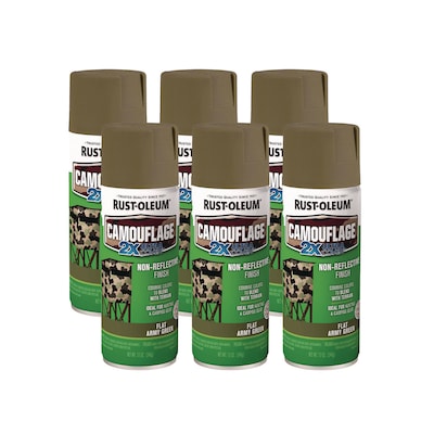 Rust-Oleum Camouflage Spray Paint, 12 oz. Aerosol Can, Flat Army Green, 6/Carton (RST279176CT)