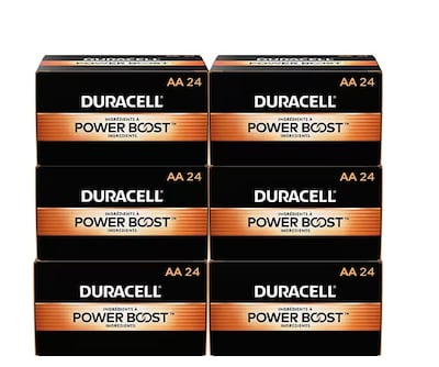 Duracell Coppertop AA Alkaline Battery, 144/Carton (MN1500BKD)