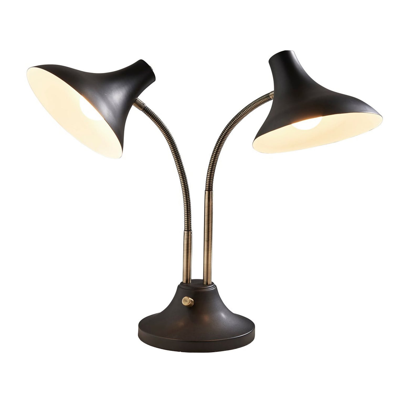 Adesso Ascot Incandescent Desk Lamp, 22.5, Black/Antique Brass (3371-01)