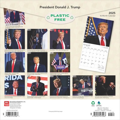 2025 BrownTrout President Donald J. Trump 12" x 12" Monthly  Wall Calendar (9781975475567)