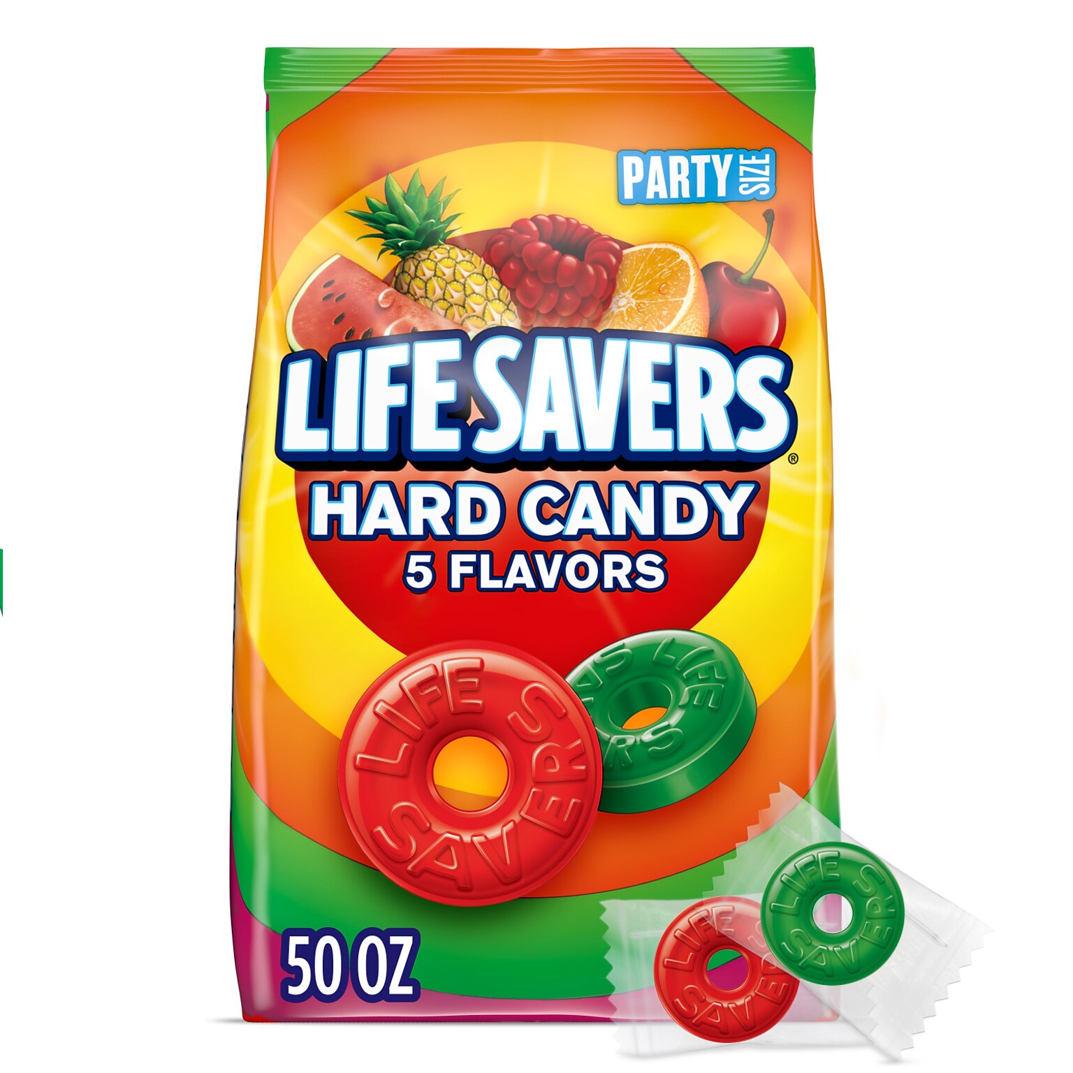 Life Savers 5 Flavors Hard Candy, Party Size, 50 oz., 376 Pieces (WMW28098)