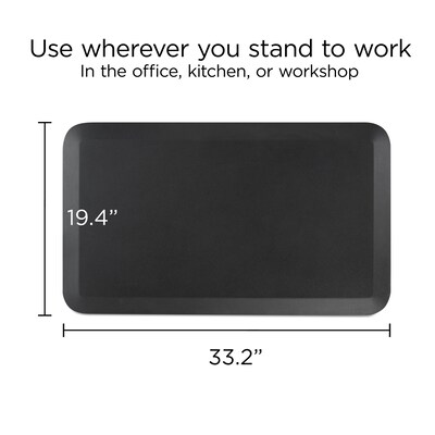 Union & Scale™ FlexFit™ Anti-Fatigue Mat, 33.2" x 19.4", Black (UN61078)