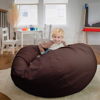 Flash Furniture Cotton Twill Bean Bag Chair, Brown (DGBEANLGSLDBN)