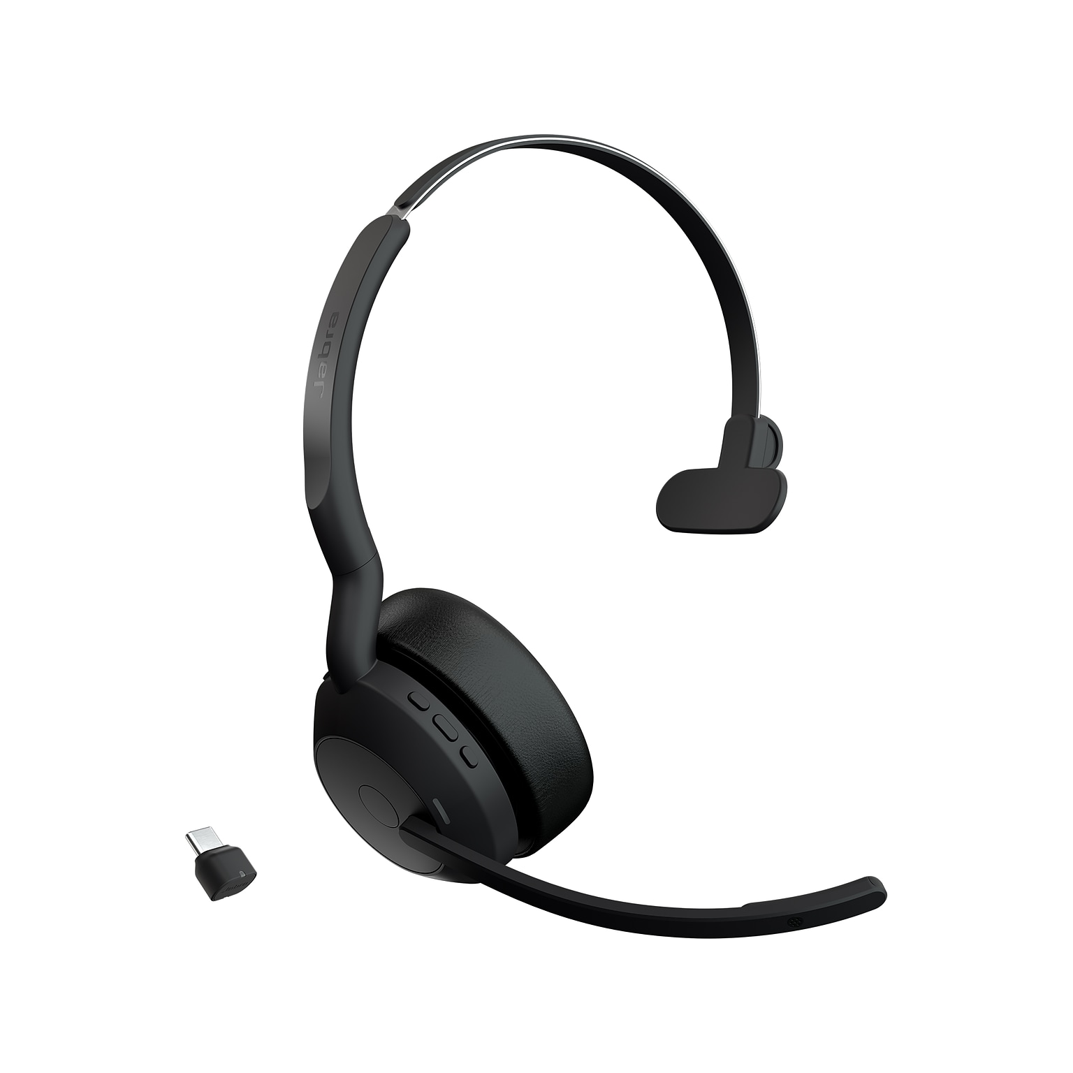 jabra Evolve2 55 Wireless Noise Canceling Bluetooth Mono Phone & Computer Headset, USB-C, UC-Certified, Black (25599-889-899-01)