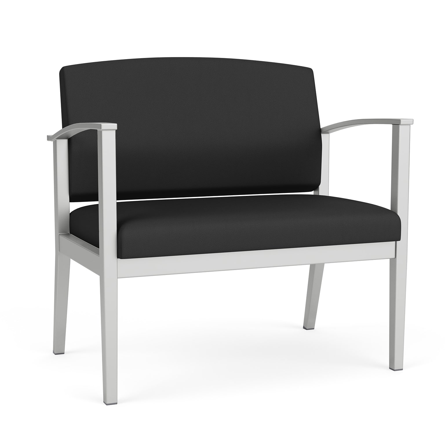 Lesro Amherst Steel Bariatric Guest Chair, Whisper Black (AS1401.SSV-01WHBK)