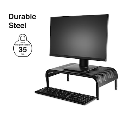 Staples TECH Adjustable Stand, Up to 24" Monitor, Black (29008)