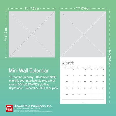 2025 BrownTrout Kitchen 7" x 14" Monthly Mini Wall Calendar, (9781975473693)