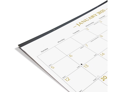 2025 Blueline Colorful 22" x 17" Monthly Desk Pad Calendar, White/Gold (100024-25)
