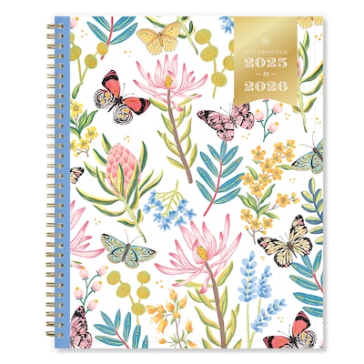 2025-2026 Day Designer for Blue Sky Flutter 8.5 x 11 Academic Year Weekly & Monthly Planner, Plast