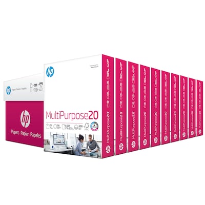 HP 8.5 x 11 Multipurpose Paper, 20 lbs., 96 Brightness, 5000 Sheets/Carton (HPM1120)