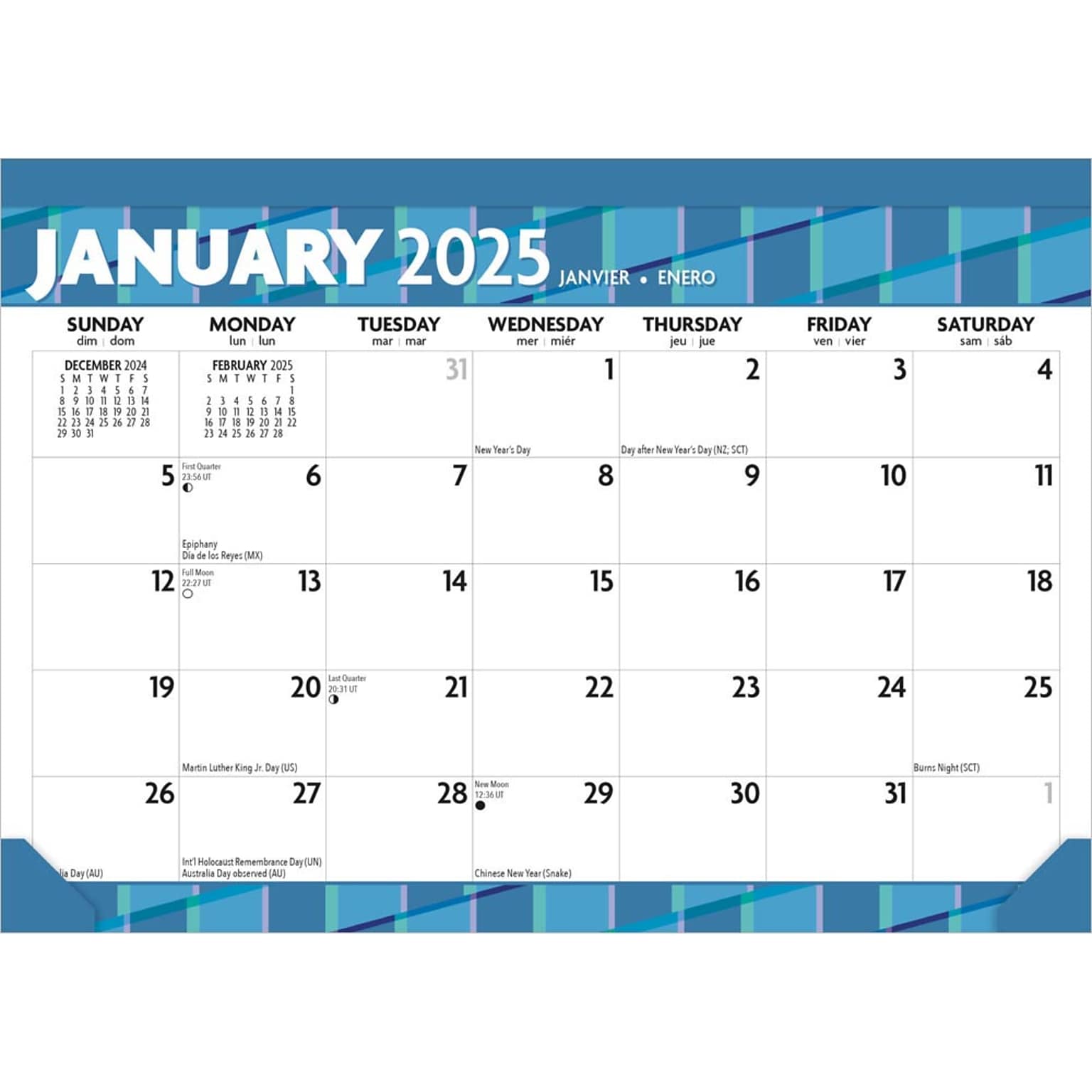 2025 BrownTrout Large Print 17 x 12 Monthly Desk Pad Calendar (9781975480608)