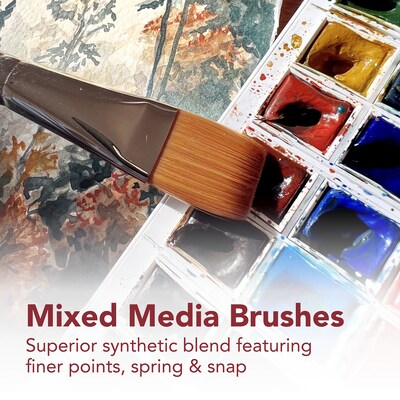 Princeton Velvetouch Mixed Media Synthetic Angle Shader Brush, 3/Bundle (PBXP3950AS012-3)