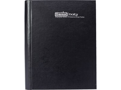 2025 House of Doolittle 8.5 x 11 Daily 4-Person Group Practice Planner, Faux Leather Cover, Black