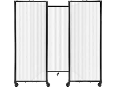 Versare The Room Divider 360 Freestanding Folding Portable Partition, 72"H x 102"W, Opal Fluted Polycarbonate (1272306)