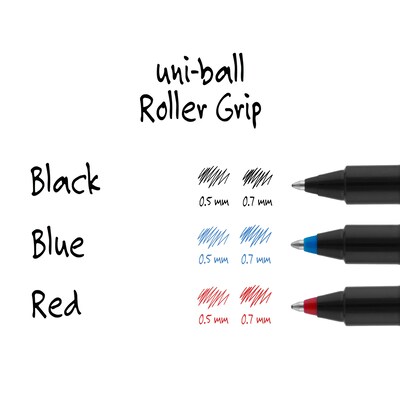 uni-ball Deluxe Rollerball Pens, Fine Point, 0.7mm, Black Ink (60052)