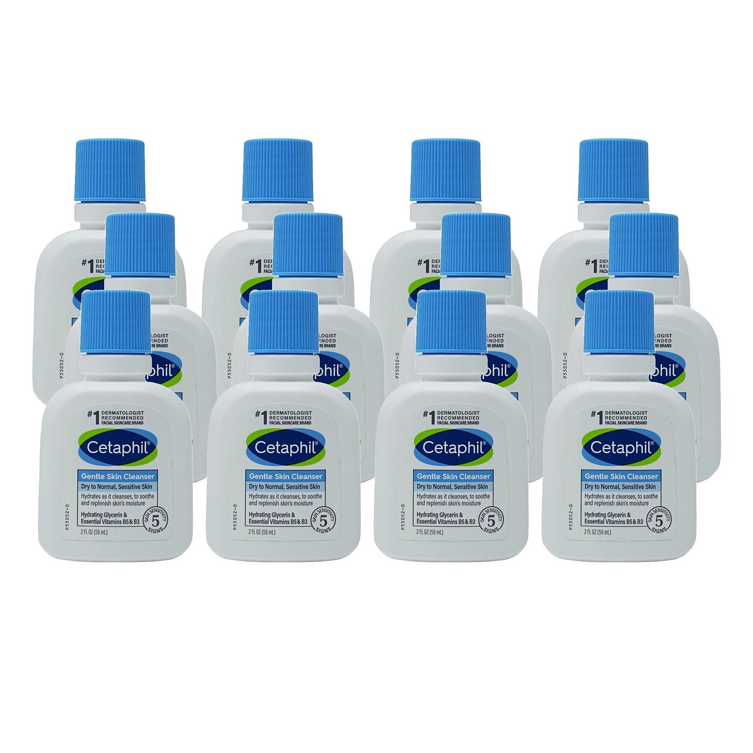 Cetaphil Gentle Skin Cleanser, 2 oz Travel Size Bottle, 12 Bottles/Bag, 12 Bags/Carton