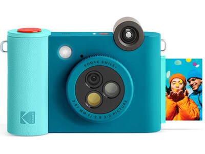 Kodak Smile+ 5 Megapixels Digital Instant Print Camera, Teal/Blue (RODSMPCAMBL)