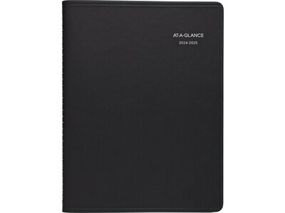 2024-2025 AT-A-GLANCE QuickNotes 8 x 10 Academic Weekly & Monthly Planner, Faux Leather Cover, Bla